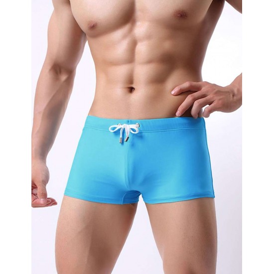 Men's Blue Swimming Trunks Jammers Endurance Quick Dry Swimming Trunks